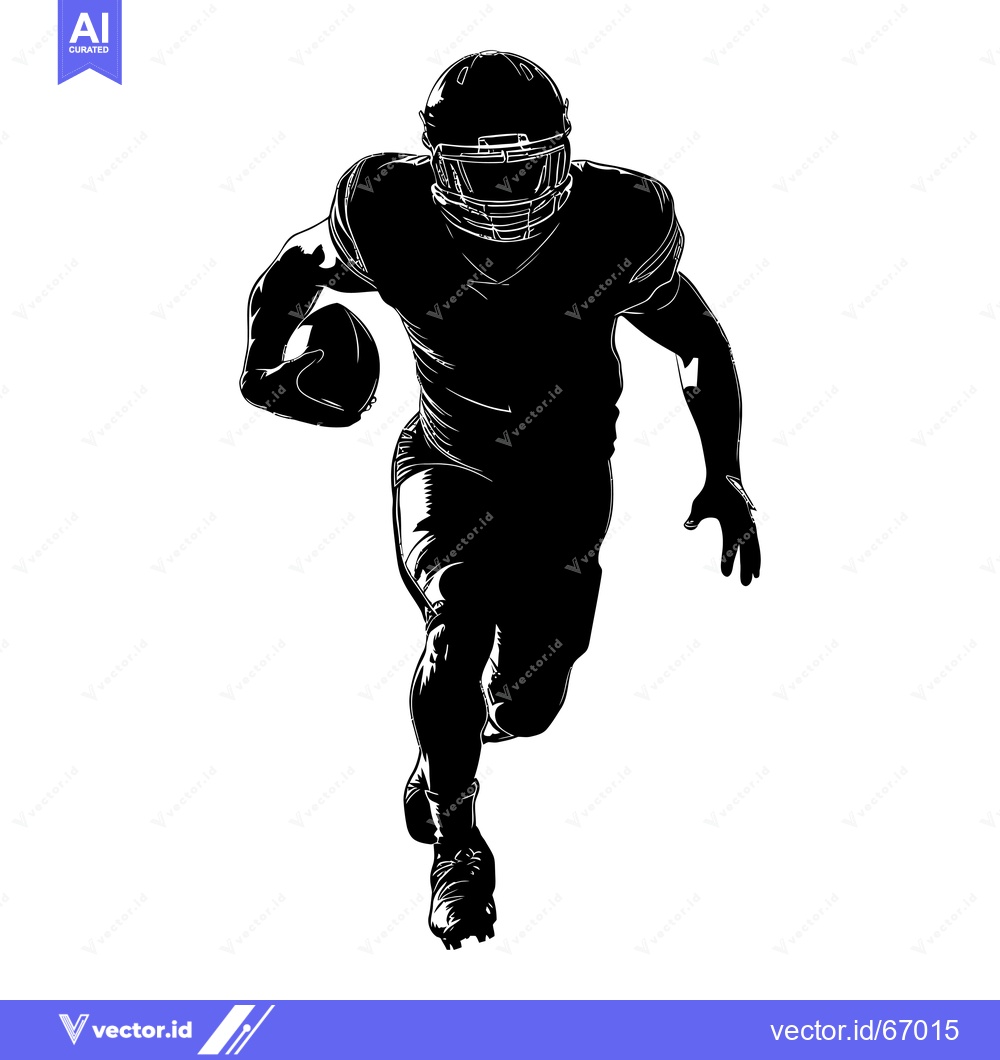 Premium Vector of Silhouette of a Football Player Running with the Ball