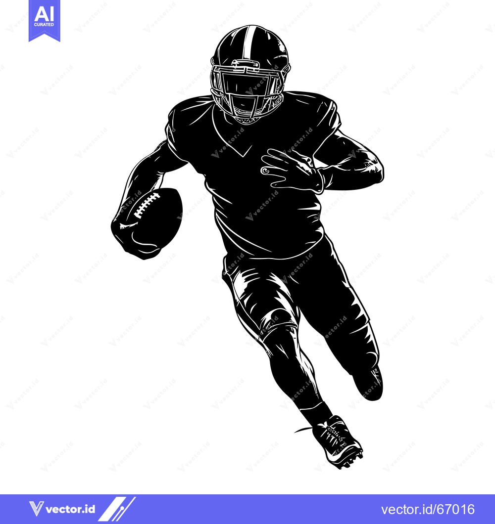 Premium Vector dari Silhouette of a Football Player Running with the Ball