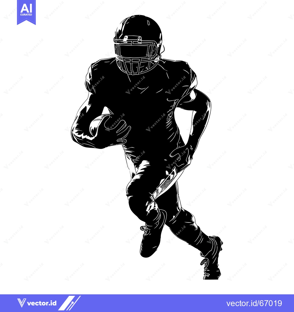 Premium Vector of Silhouette of a Football Player Running with the Ball