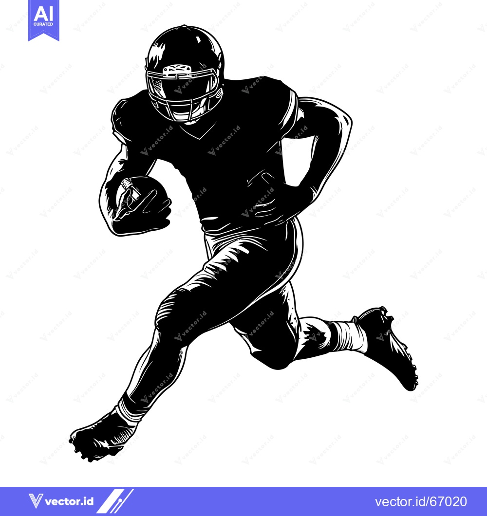 Premium Vector dari Silhouette of a Football Player Running with the Ball
