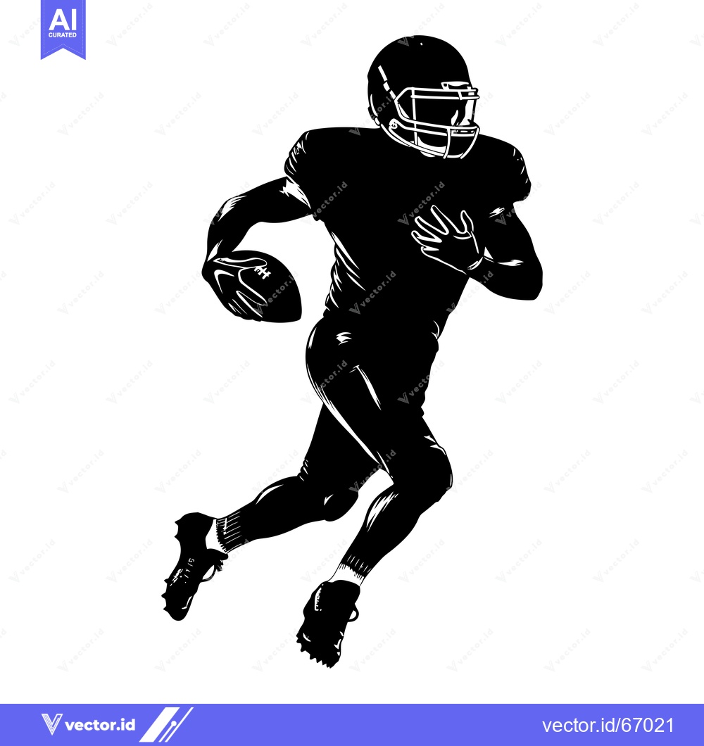 Premium Vector dari Silhouette of a Football Player Running with the Ball