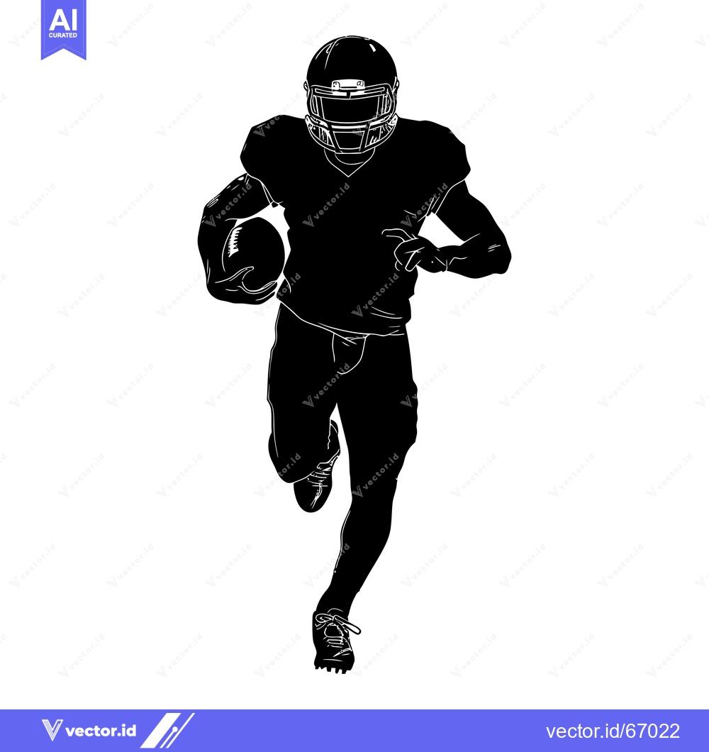 Premium Vector of Silhouette of a Football Player Running with the Ball