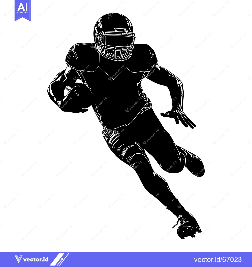 Premium Vector dari Silhouette of a Football Player Running with the Ball