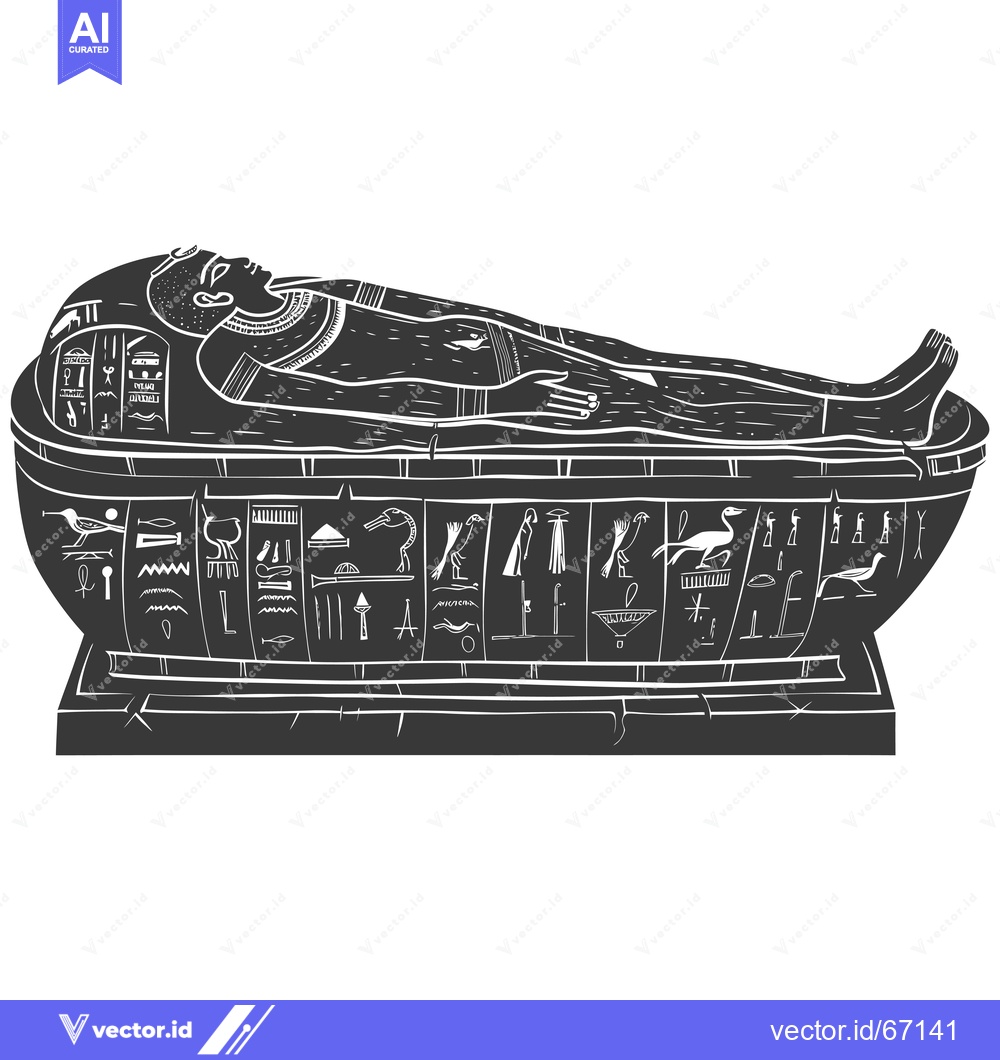 Premium Vector dari Ancient Egyptian sarcophagus with a deceased person inside