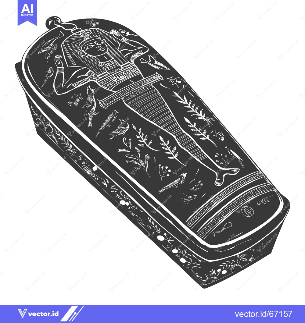 Premium Vector of An Ancient Egyptian Sarcophagus with Ornate Designs