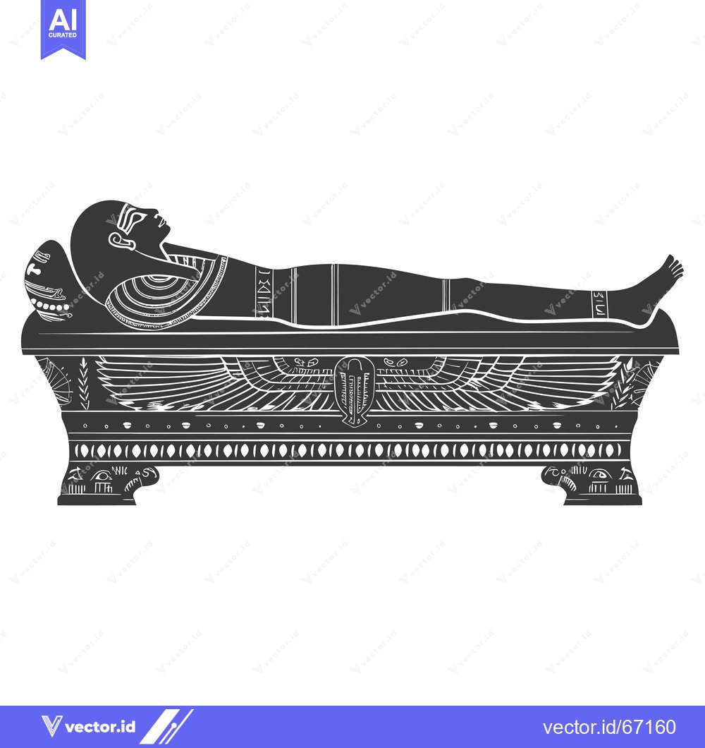 Premium Vector dari Egyptian Pharaoh Lying in a Decorated Sarcophagus