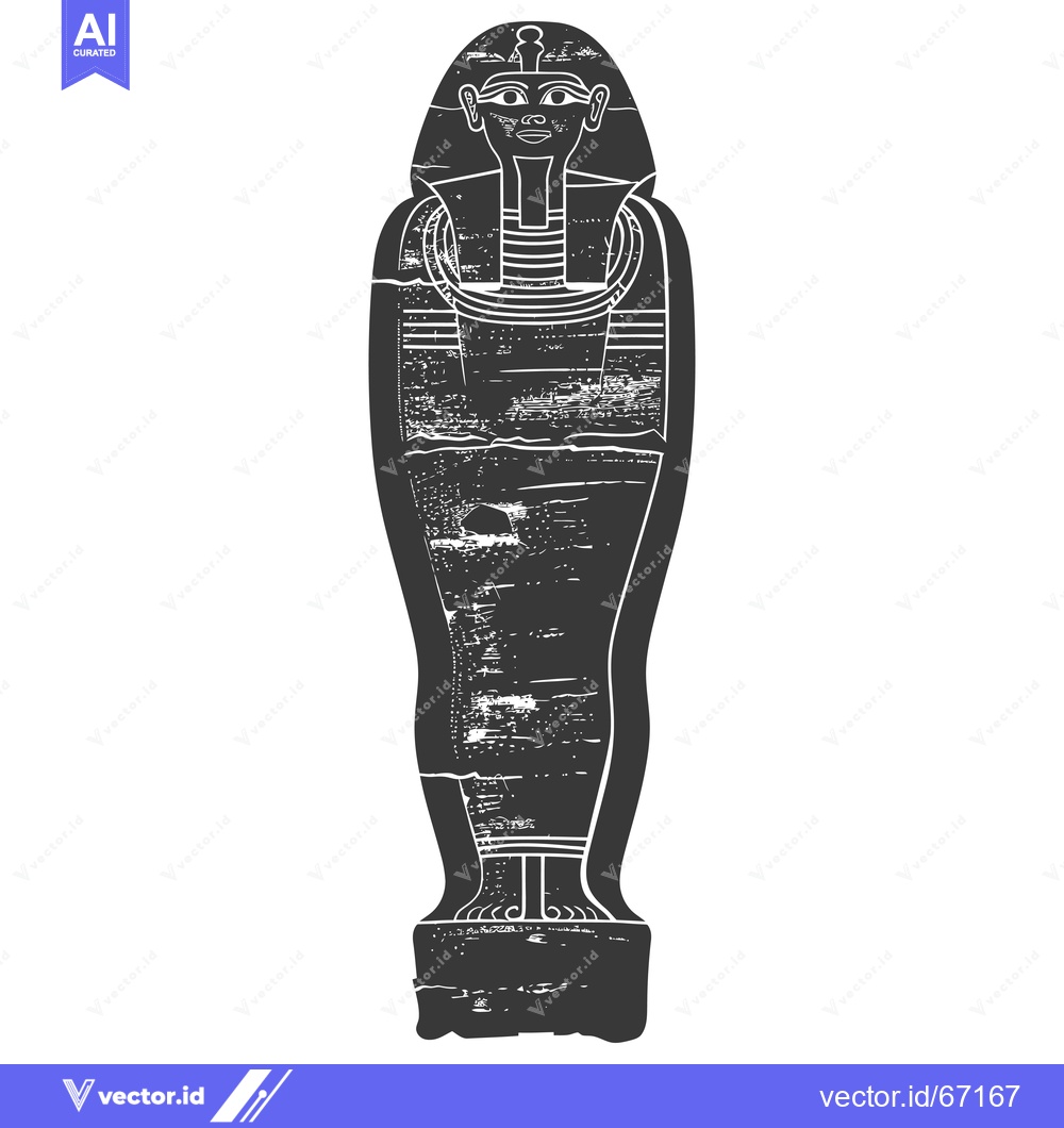Premium Vector of Ancient Egyptian Sarcophagus with Hieroglyphic Inscriptions