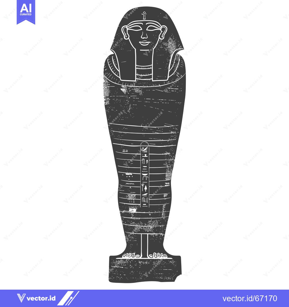 Premium Vector of Ancient Egyptian Sarcophagus with Hieroglyphics