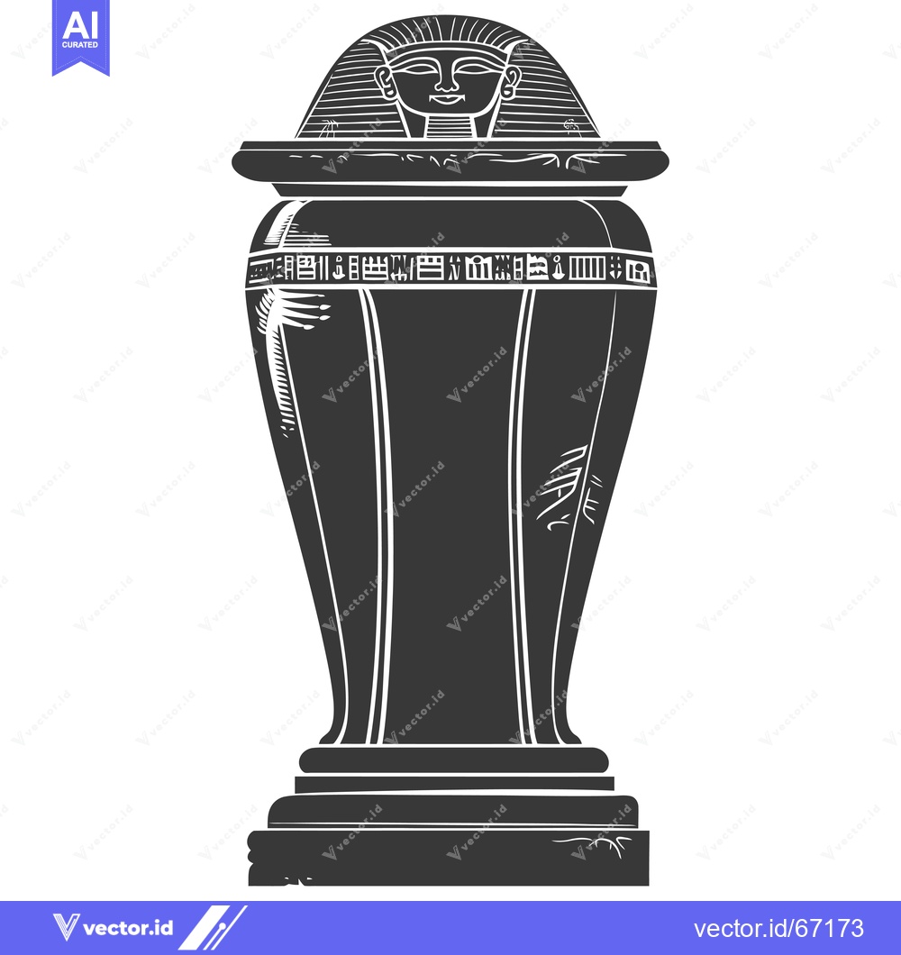 Premium Vector of An Ancient Egyptian Sarcophagus with Hieroglyphics