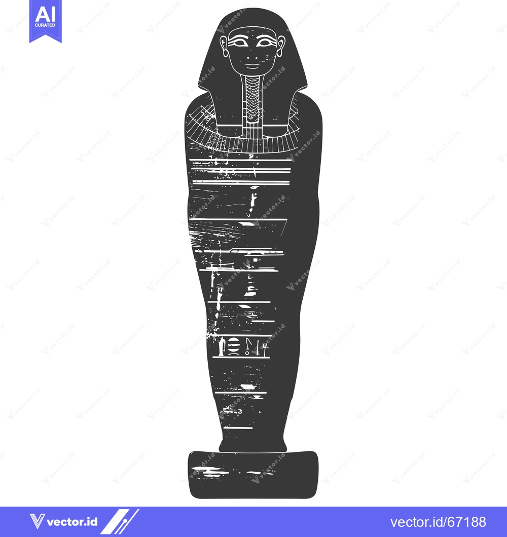 Premium Vector dari Ancient Egyptian Sarcophagus with Hieroglyphs