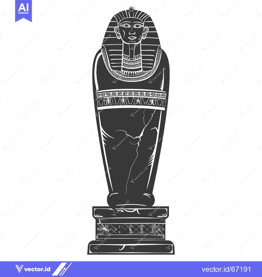 Premium Vector dari Ancient Egyptian Sarcophagus with a Pharaoh Inside