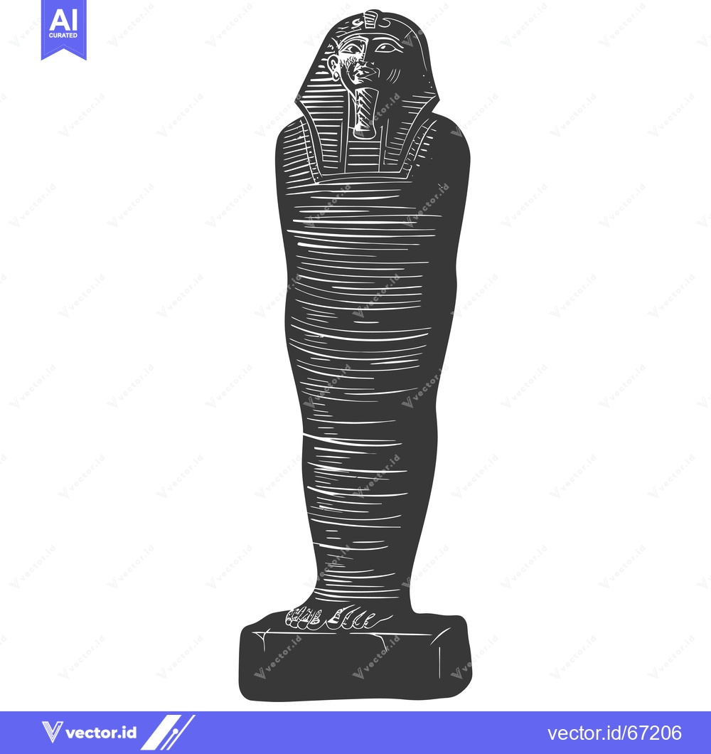 Premium Vector dari An Illustration of an Egyptian Mummy in a Sarcophagus