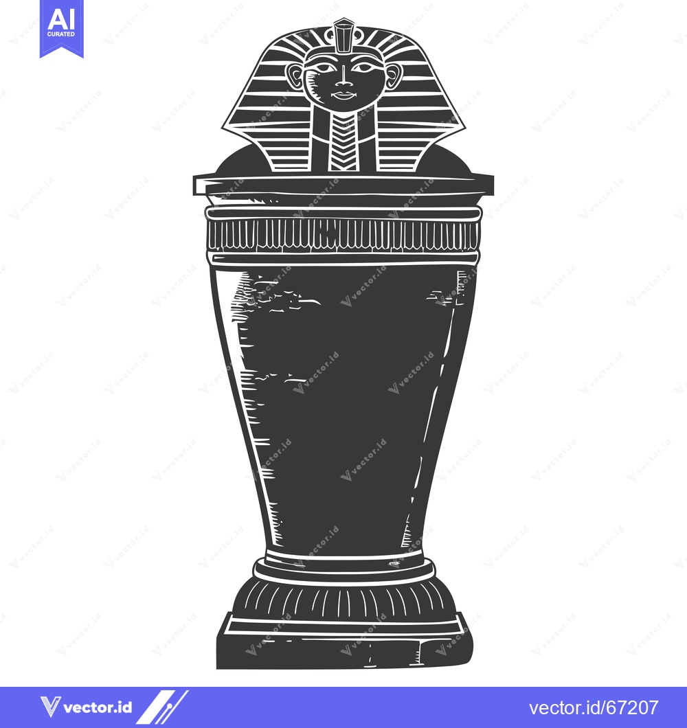 Premium Vector of An Egyptian Sarcophagus with a Pharaoh's Face
