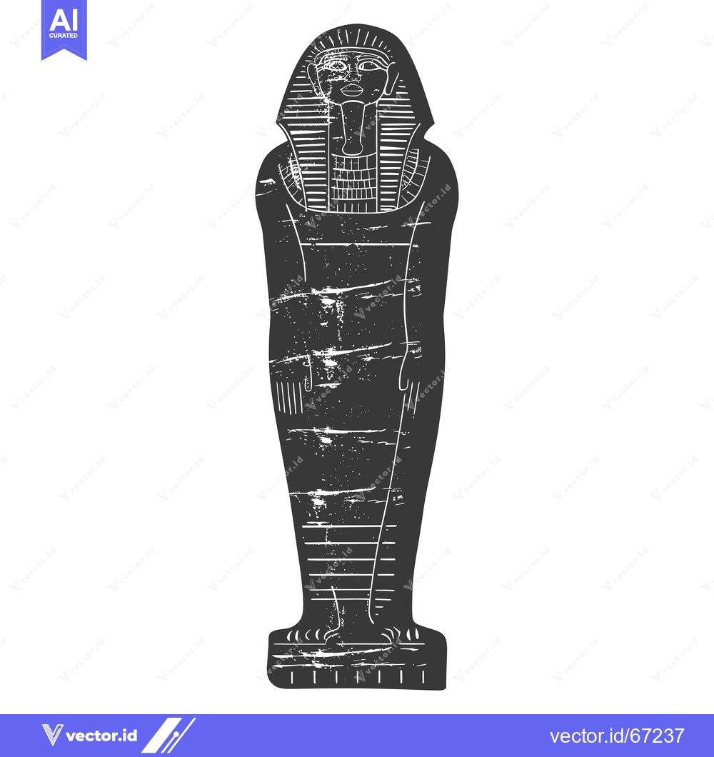 Premium Vector dari An Ancient Egyptian Sarcophagus with a Distressed Design