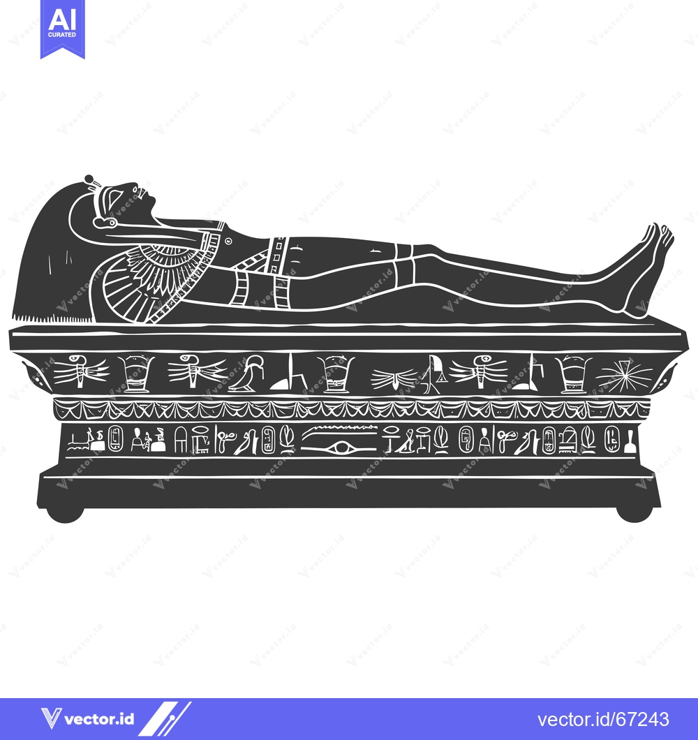 Premium Vector dari An Egyptian Pharaoh Lying in a Sarcophagus
