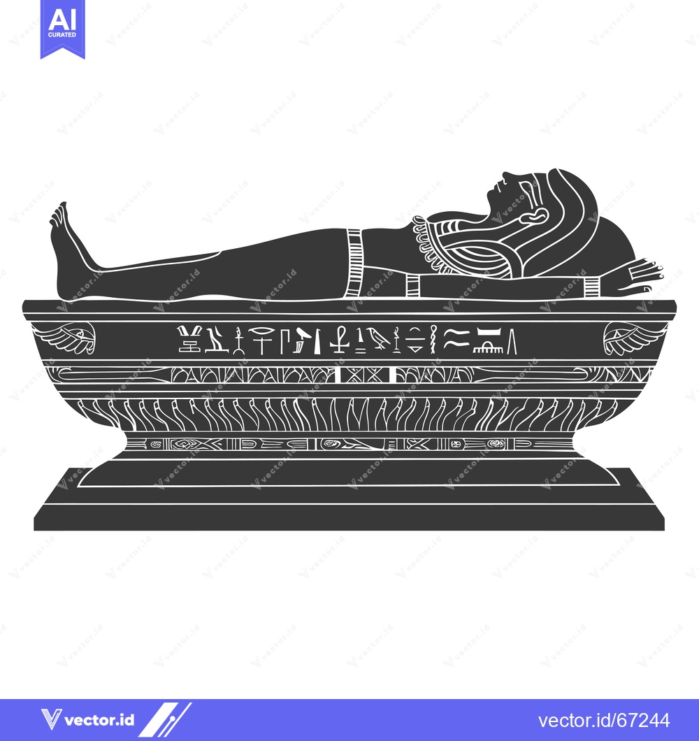 Premium Vector dari An Ancient Egyptian Sarcophagus with a Mummy Inside