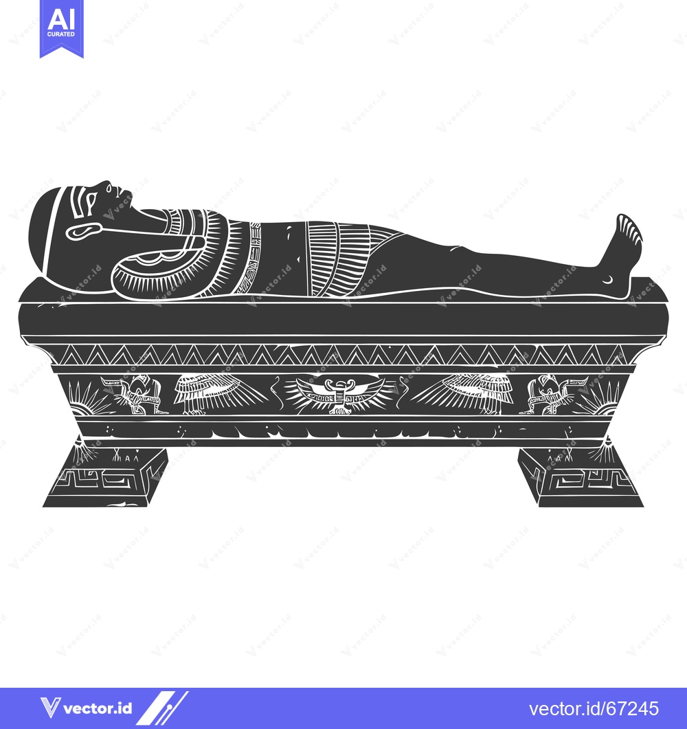 Premium Vector of A Silhouette of an Egyptian Mummy in a Sarcophagus