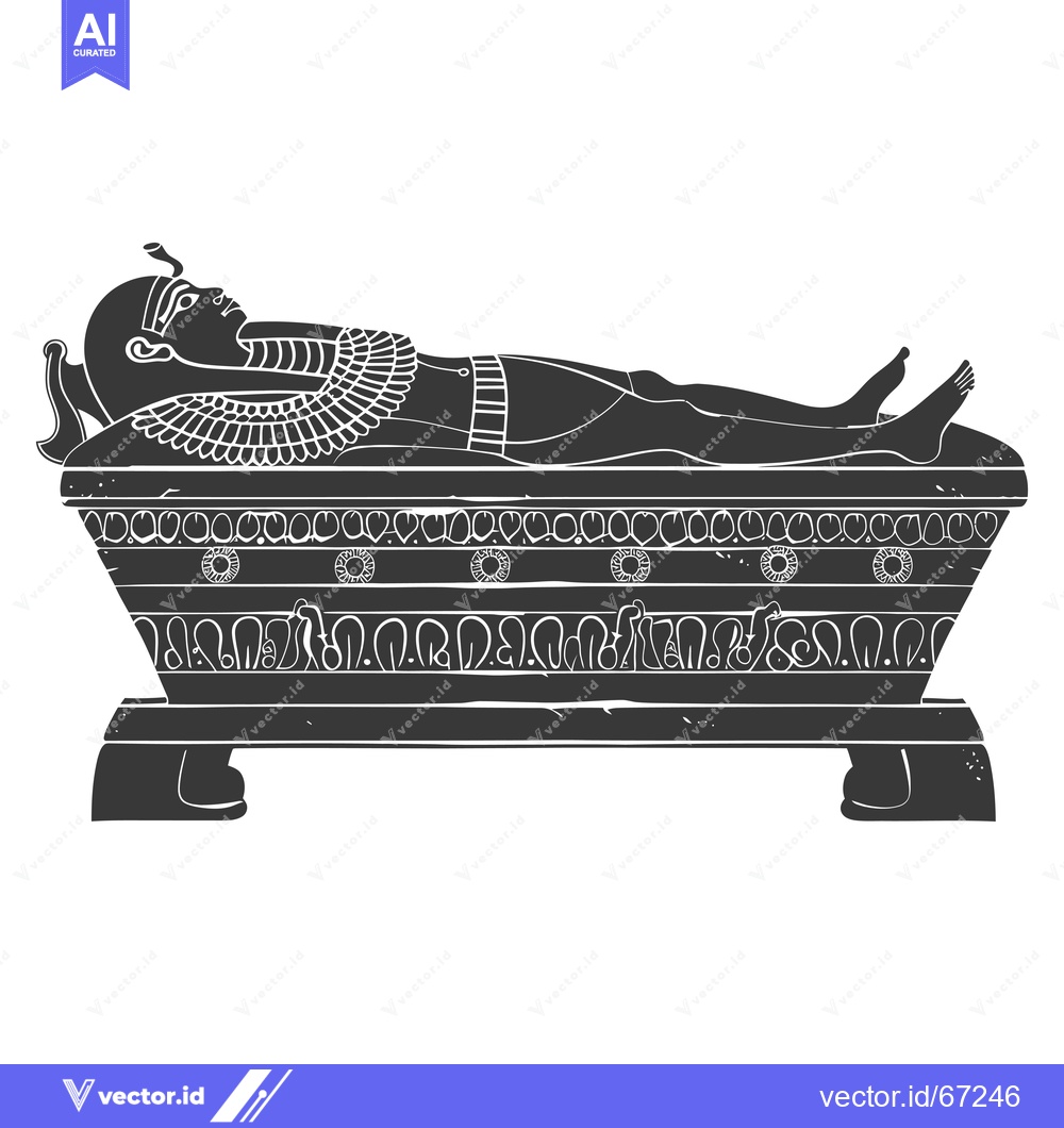 Premium Vector dari An Ancient Egyptian Pharaoh Lying in a Sarcophagus