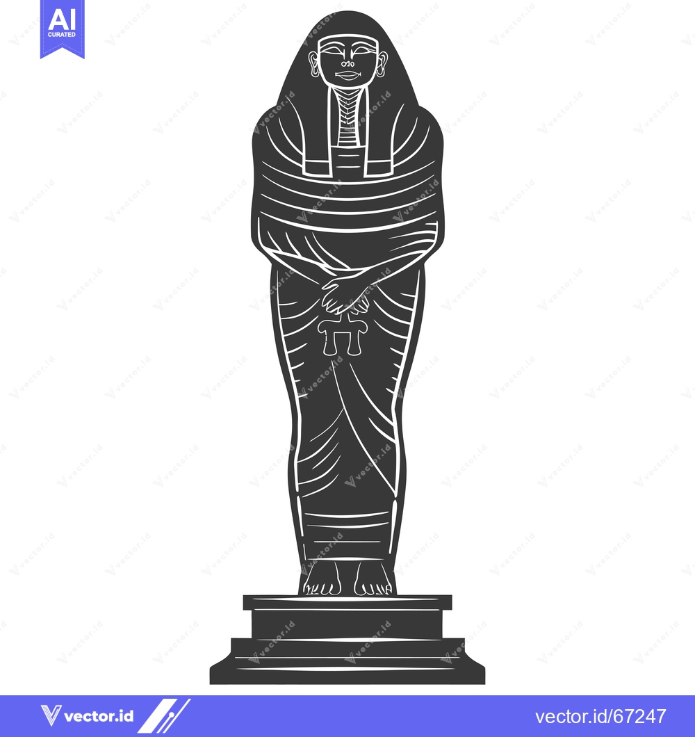 Premium Vector of A Black and White Illustration of an Egyptian Sarcophagus