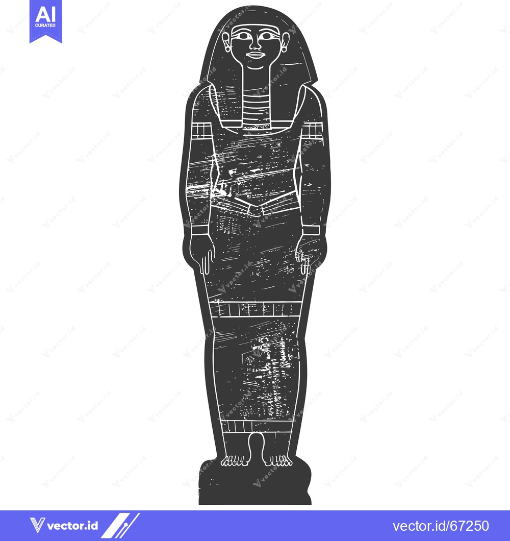 Premium Vector dari A black and white illustration of an ancient Egyptian pharaoh or queen
