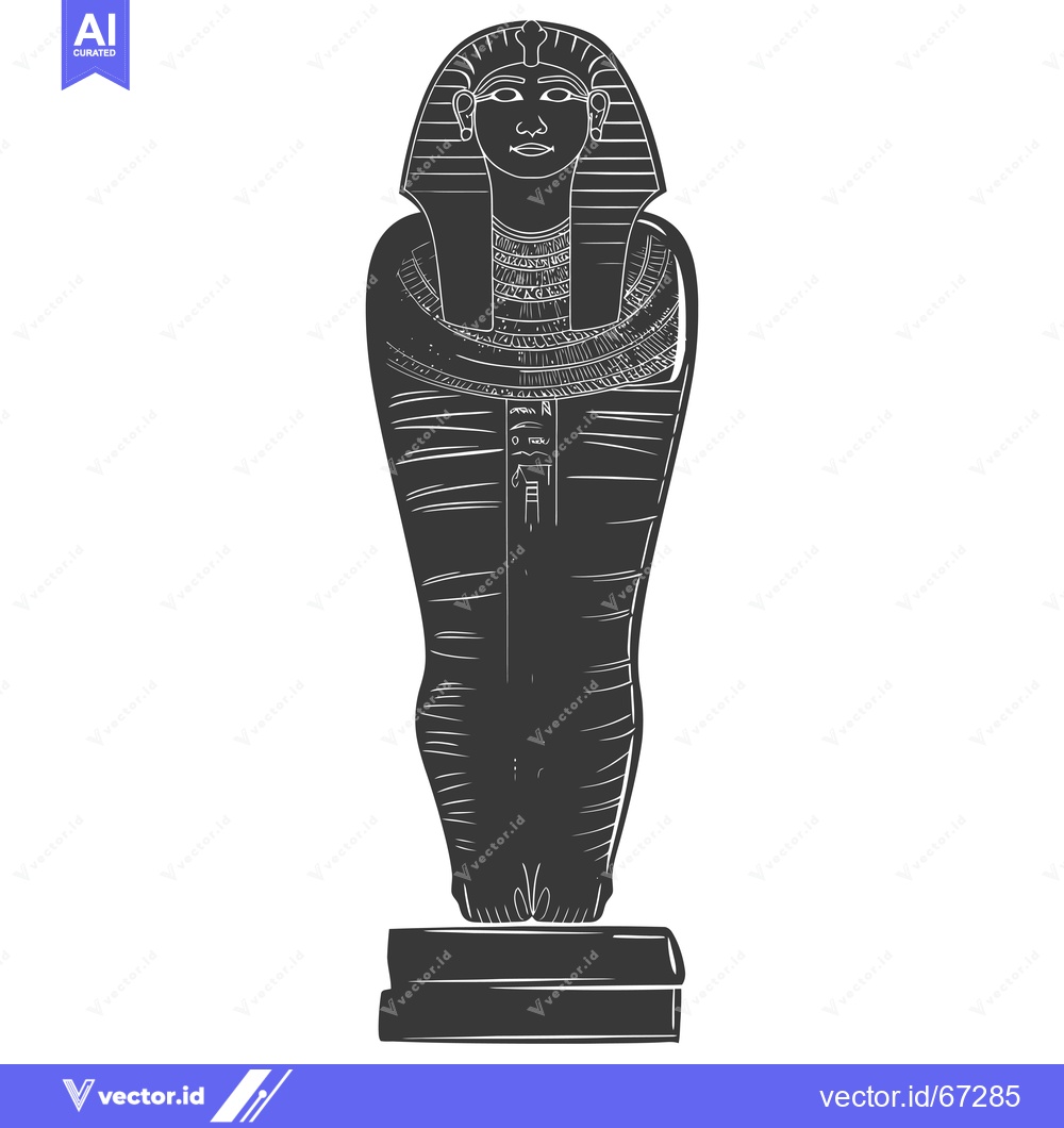 Premium Vector of A Detailed Outline of an Egyptian Mummy Sarcophagus