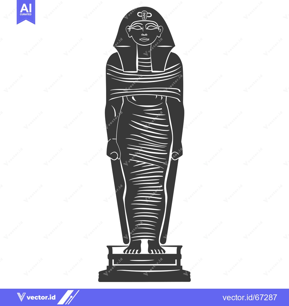 Premium Vector of Silhouette of an Egyptian Pharaoh Statue
