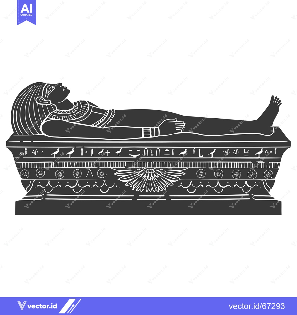 Premium Vector of An Ancient Egyptian Pharaoh Lying in a Sarcophagus
