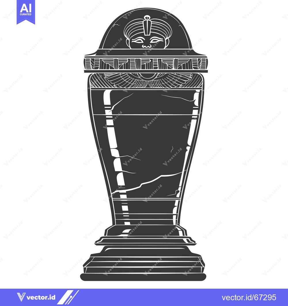 Premium Vector of Egyptian Canopic Jar with a Human Face