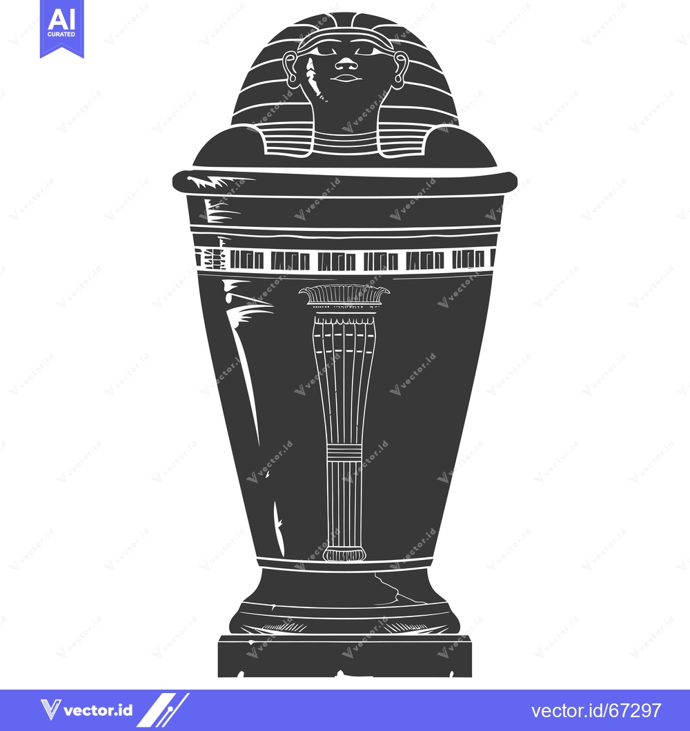 Premium Vector of Ancient Egyptian Sarcophagus with Human Head