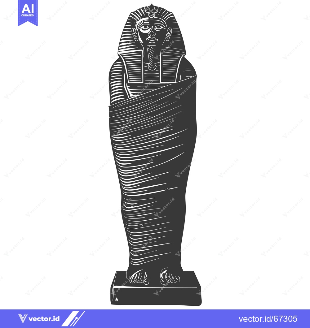 Premium Vector of An Egyptian Pharaoh Mummy in a Sarcophagus