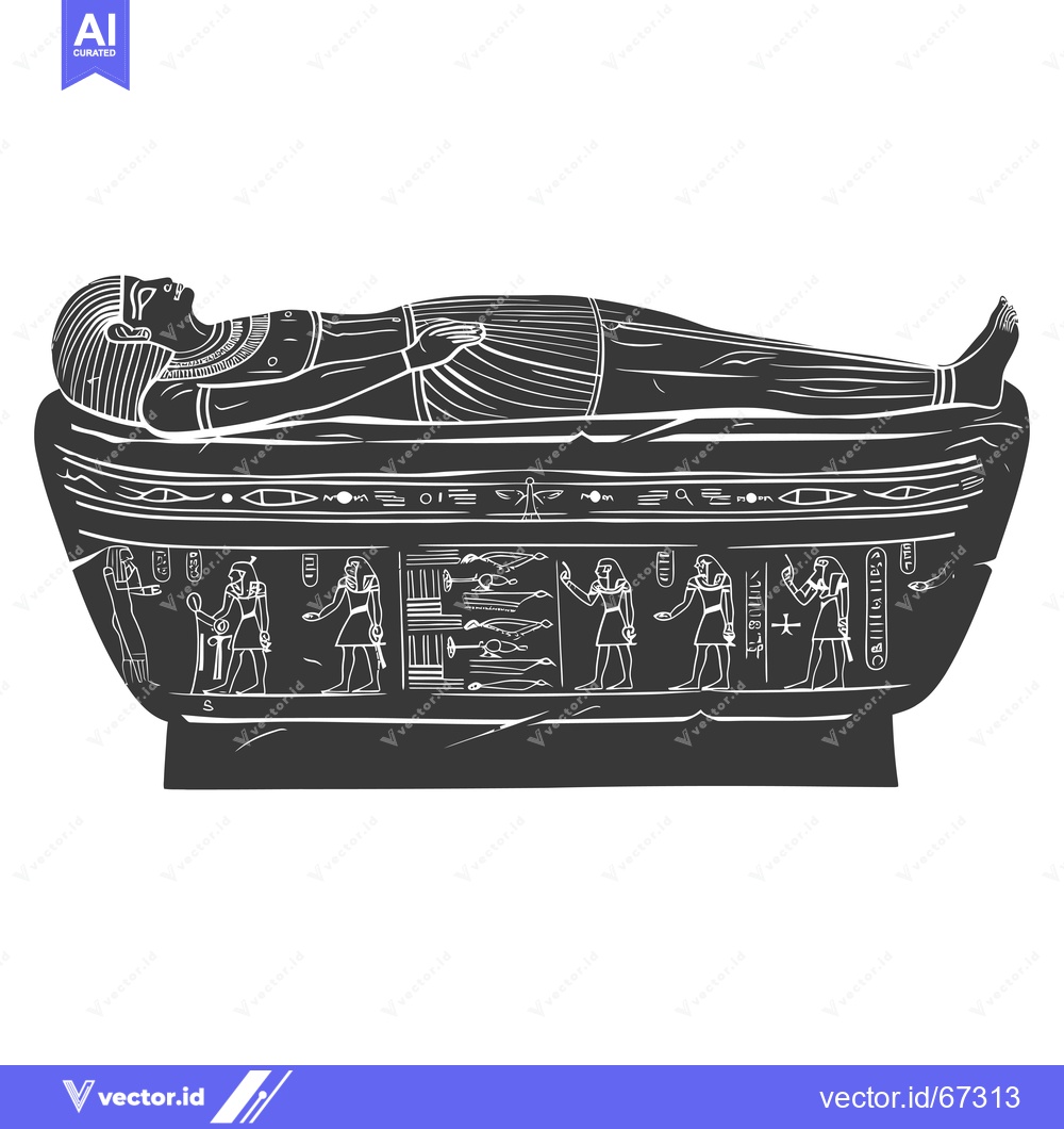 Premium Vector dari Egyptian Sarcophagus with a Deceased Pharaoh Inside