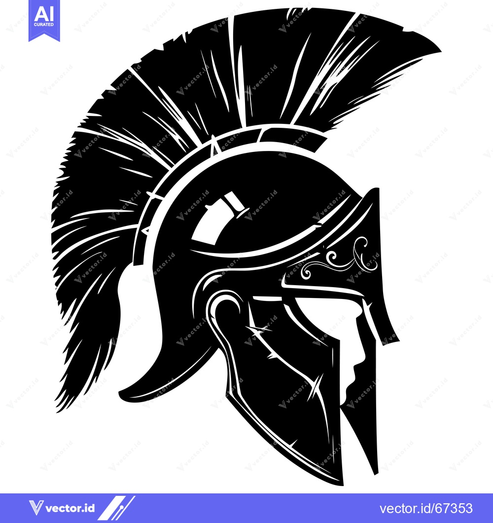 Premium Vector of Spartan Helmet with Feathered Crest