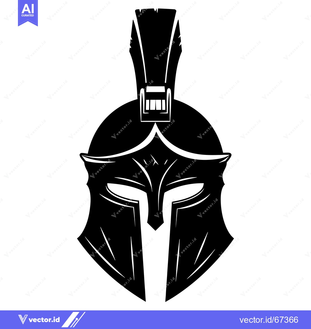 Premium Vector dari Spartan helmet silhouette with crest and face guard