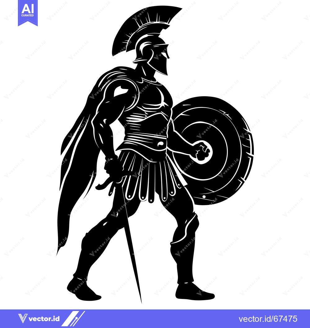 Premium Vector dari Silhouette of a Roman Soldier in Full Armor