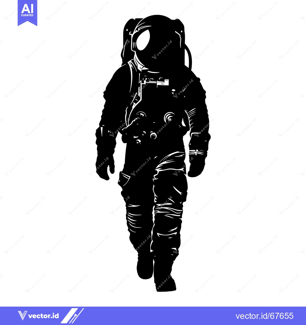 Premium Vector of Silhouette of an astronaut walking in a spacesuit
