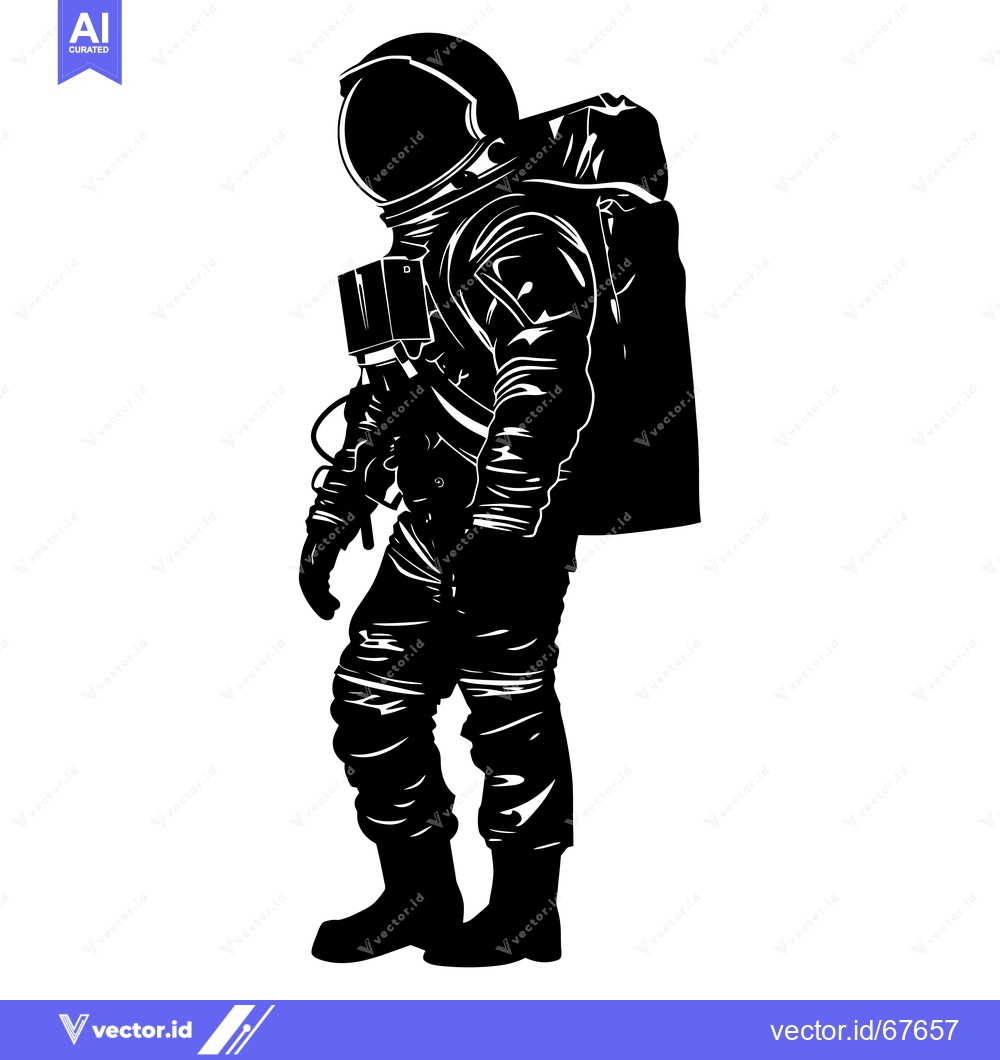 Premium Vector of Silhouette of an Astronaut in a Spacesuit