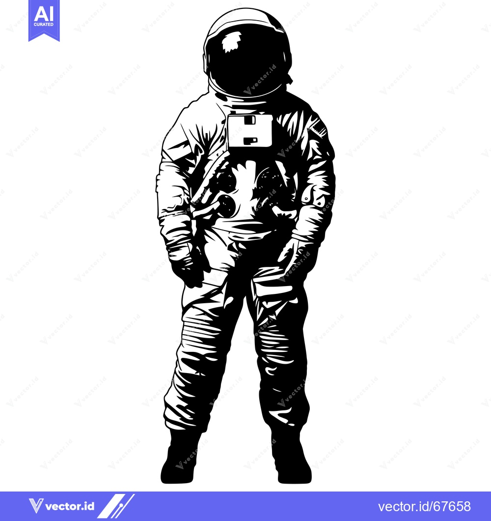 Premium Vector of A Silhouette of an Astronaut in a Space Suit