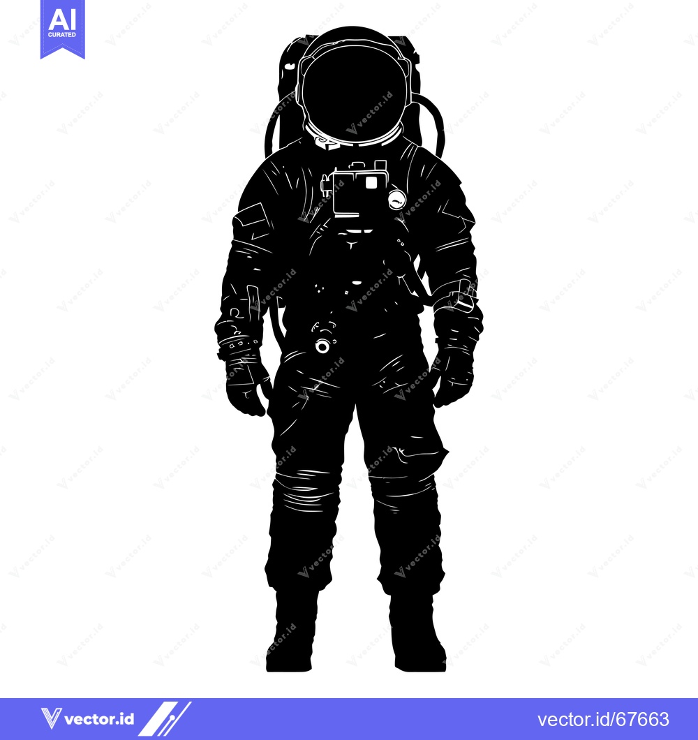 Premium Vector of Silhouette of an astronaut in a spacesuit