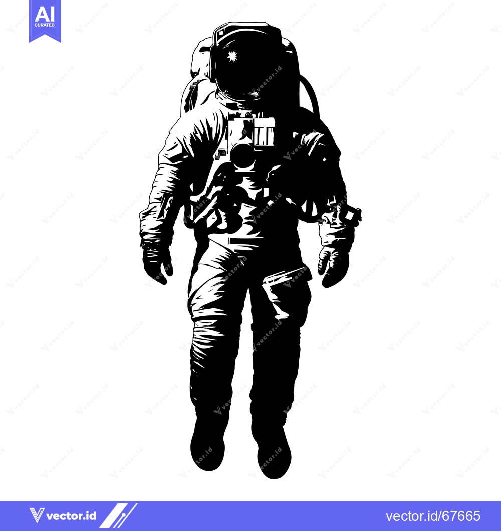 Premium Vector of A Silhouette of an Astronaut in a Space Suit