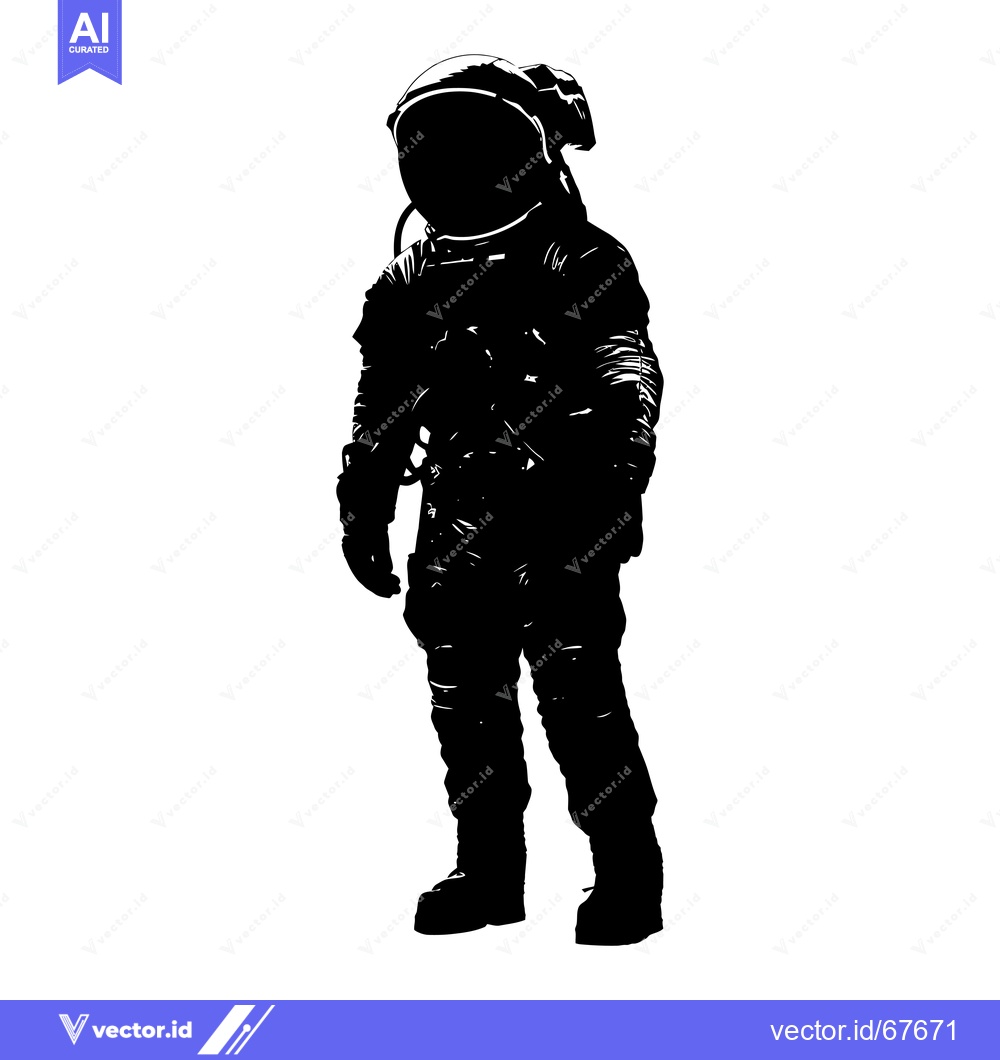 Premium Vector of Silhouette of an Astronaut in a Space Suit