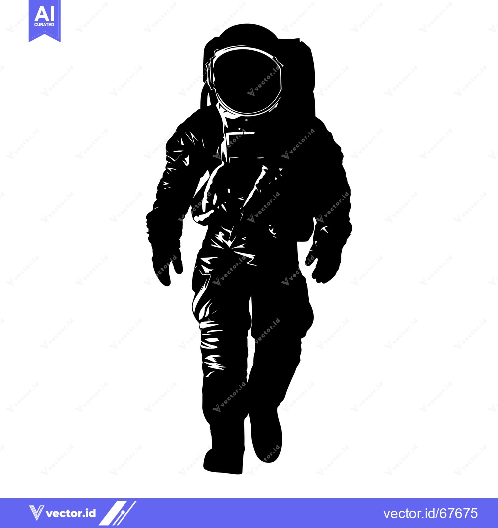Premium Vector dari Silhouette of an Astronaut in a Space Suit Walking
