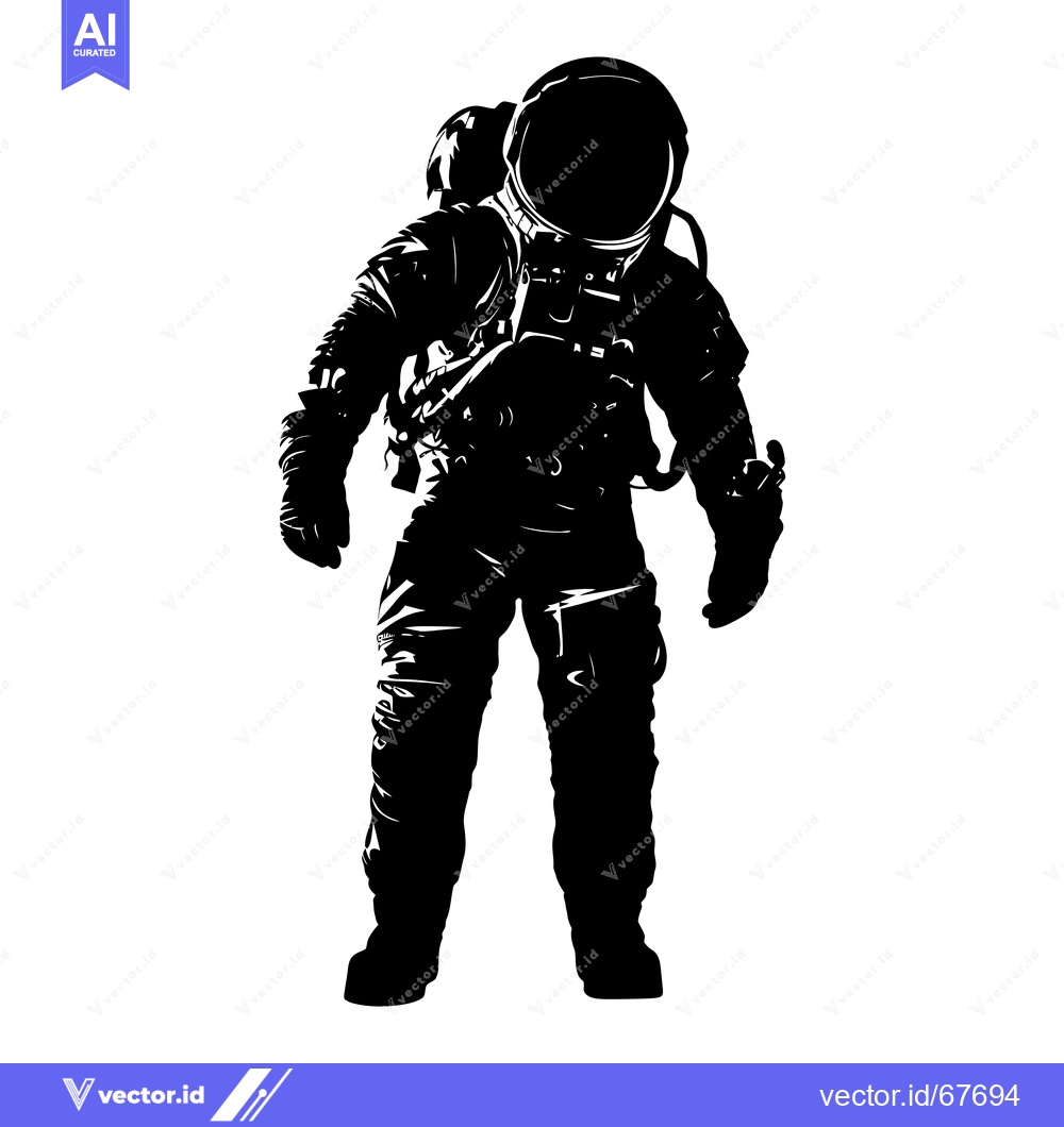 Premium Vector of A Silhouette of an Astronaut in a Space Suit