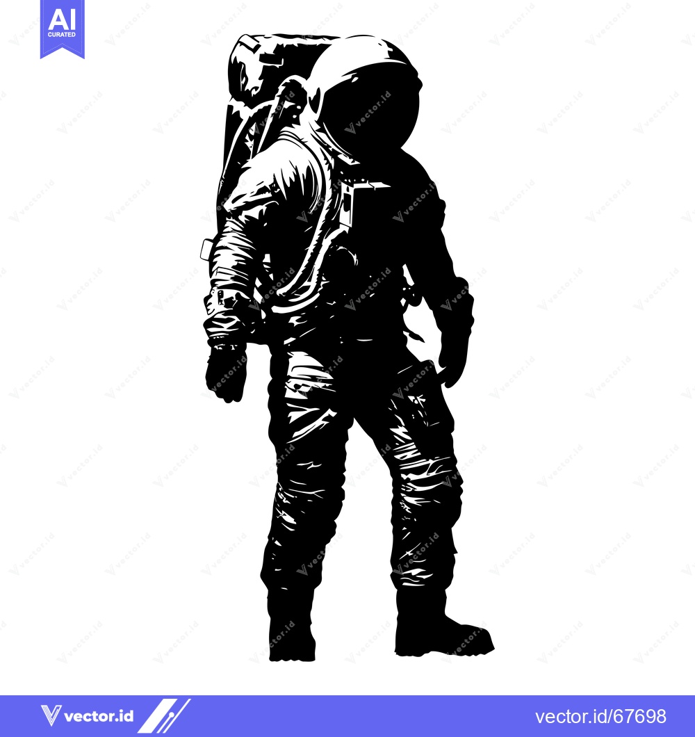 Premium Vector dari Silhouette of an astronaut in a spacesuit