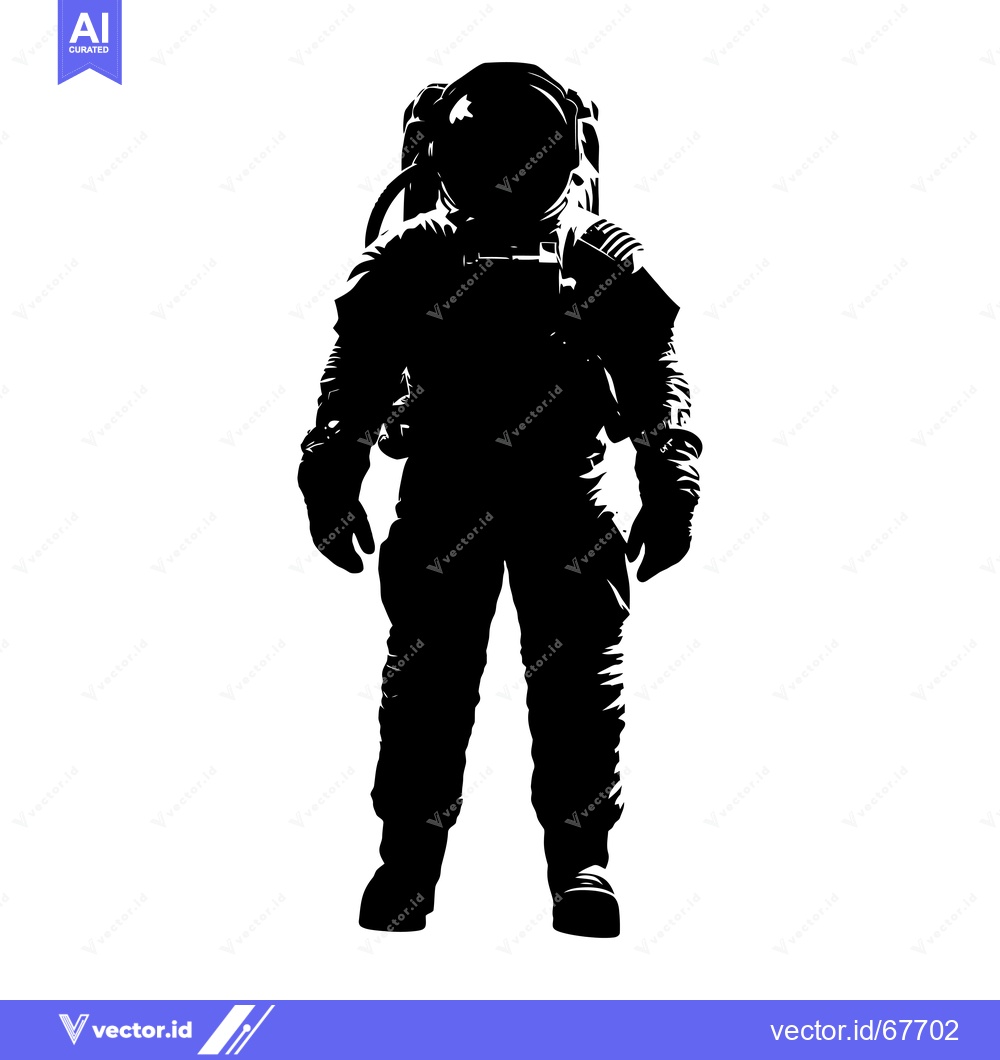 Premium Vector dari Silhouette of an Astronaut in Full Space Suit