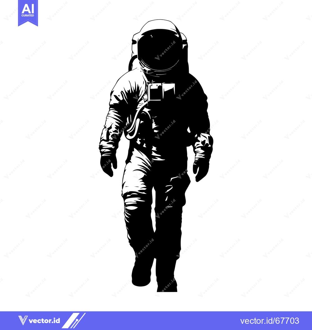 Premium Vector dari Silhouette of an astronaut walking in a spacesuit