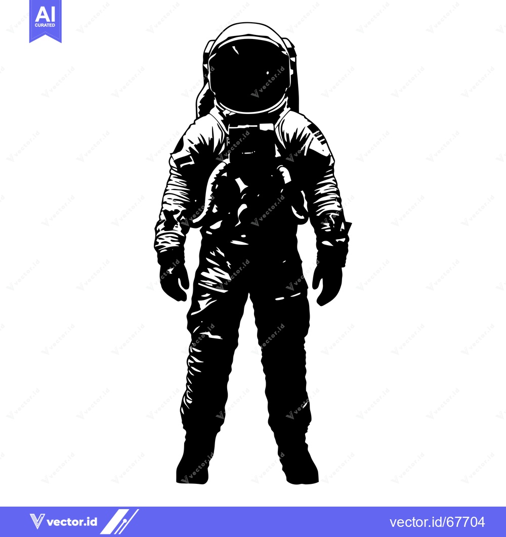 Premium Vector dari Silhouette of an Astronaut in a Space Suit
