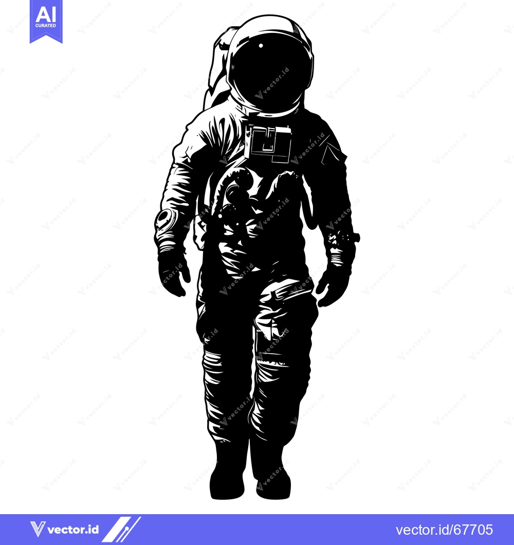 Premium Vector dari Silhouette of an Astronaut in a Spacesuit