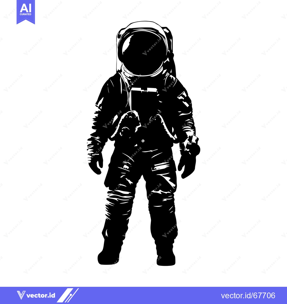 Premium Vector of A Silhouette of an Astronaut in a Spacesuit