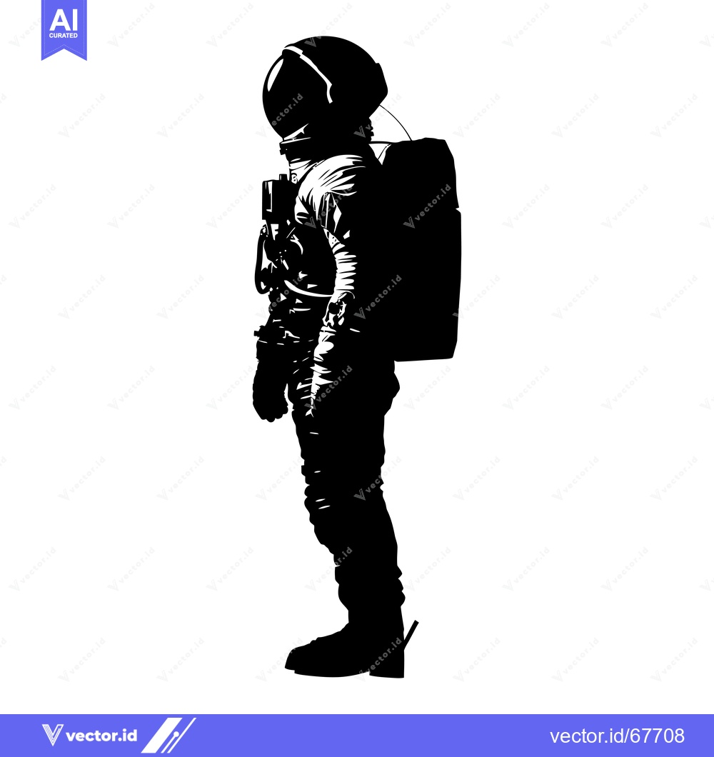 Premium Vector dari Silhouette of an astronaut standing in a spacesuit