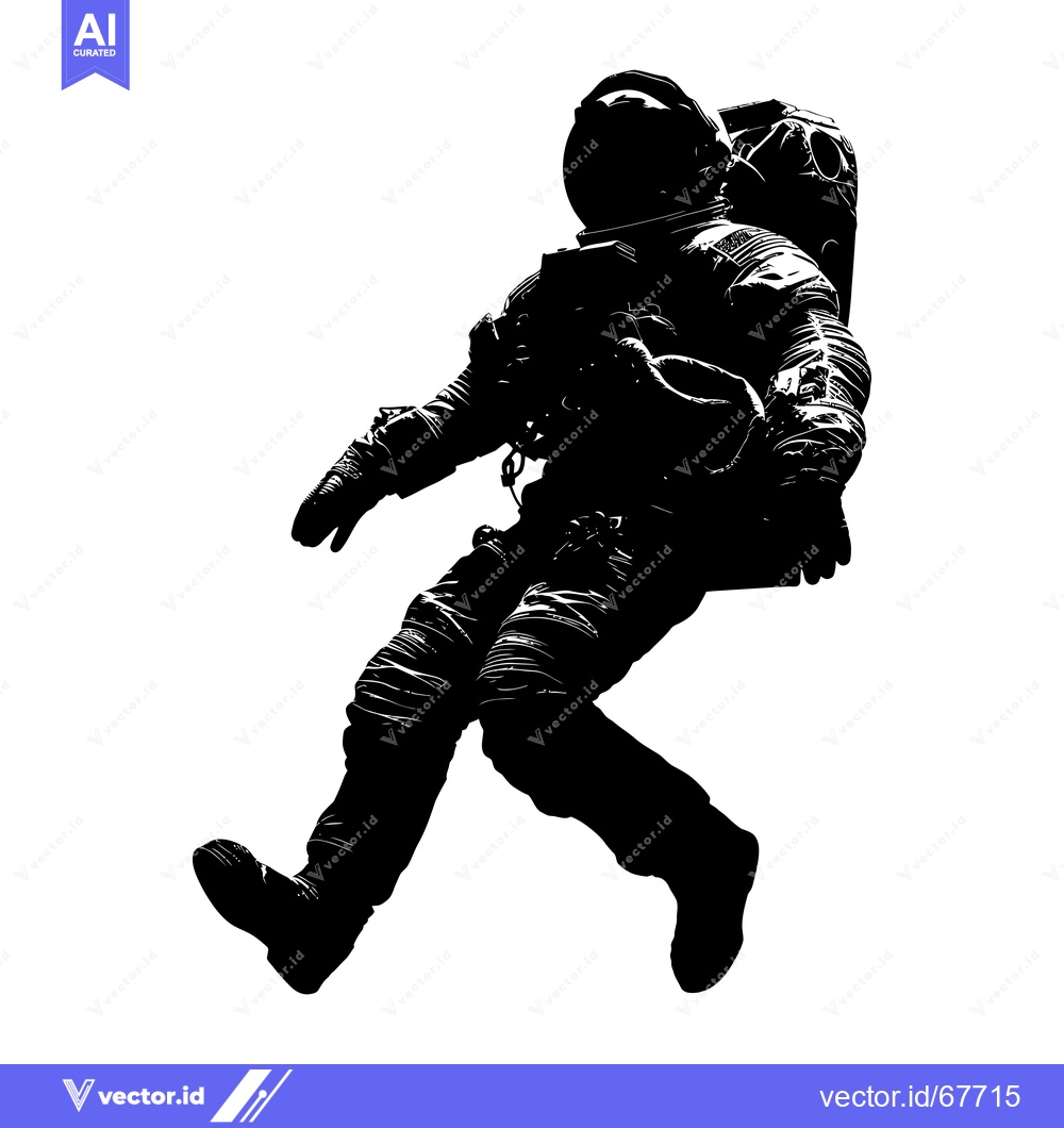 Premium Vector of A Silhouette of an Astronaut Floating in Space